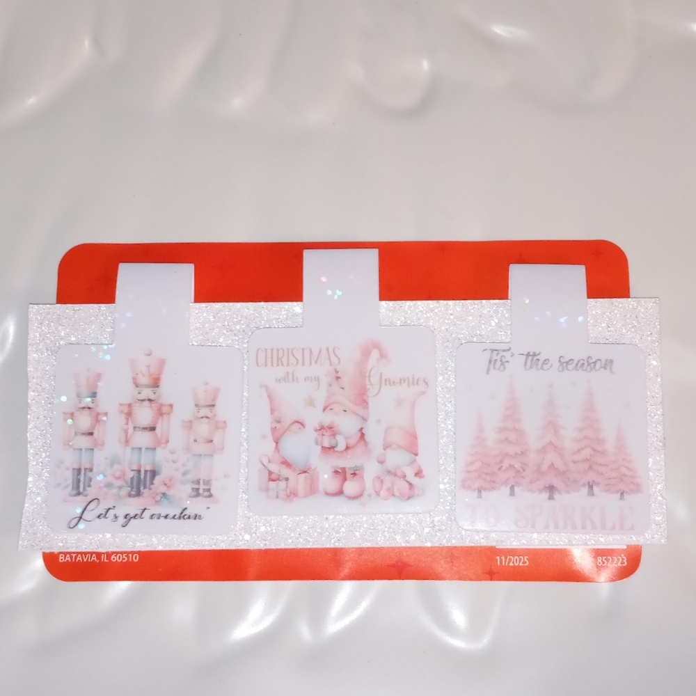 Set Of 3 Christmas Magnetic Bookmarks Waterproof